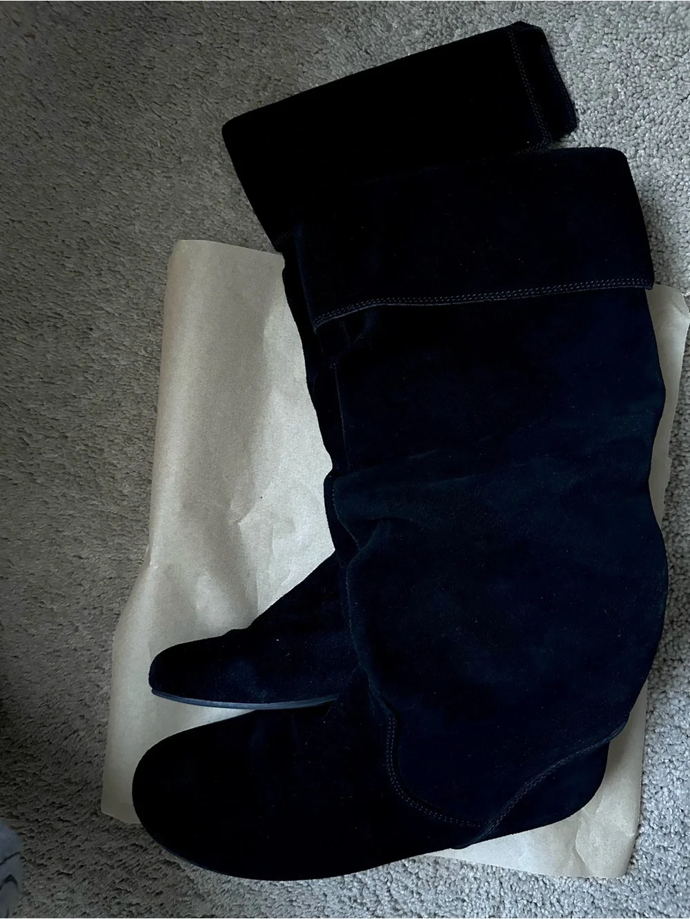 Steve Madden Black Suede Knee-High Boots